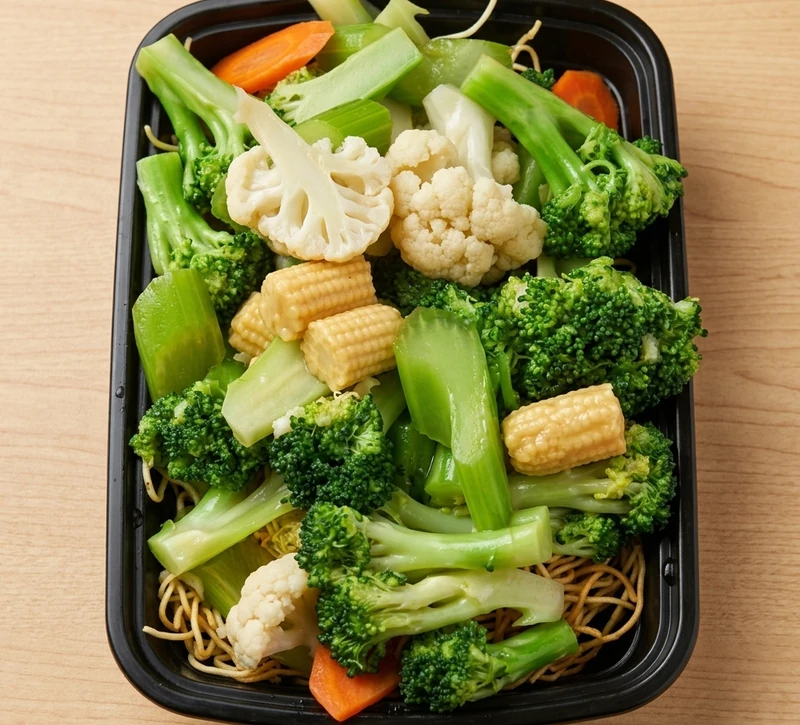Vegetable dish served at New China Kitchen, Chinese restaurant in St. Vital, Winnipeg